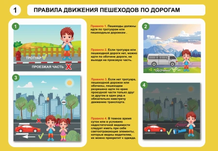 Комплект таблиц «Безопасность на улицах и дорогах» (12 шт.)